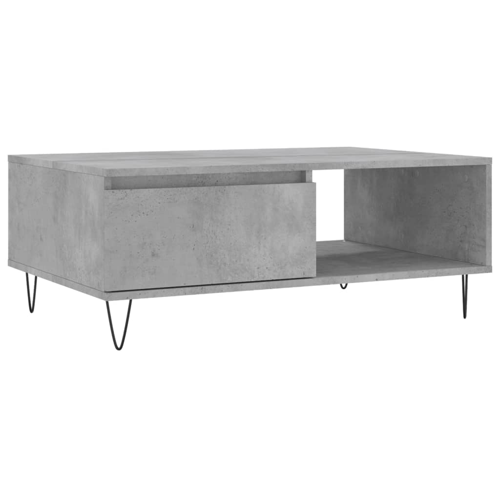 Table basse gris béton 90x60x35 cm bois d'ingénierie - XIOS