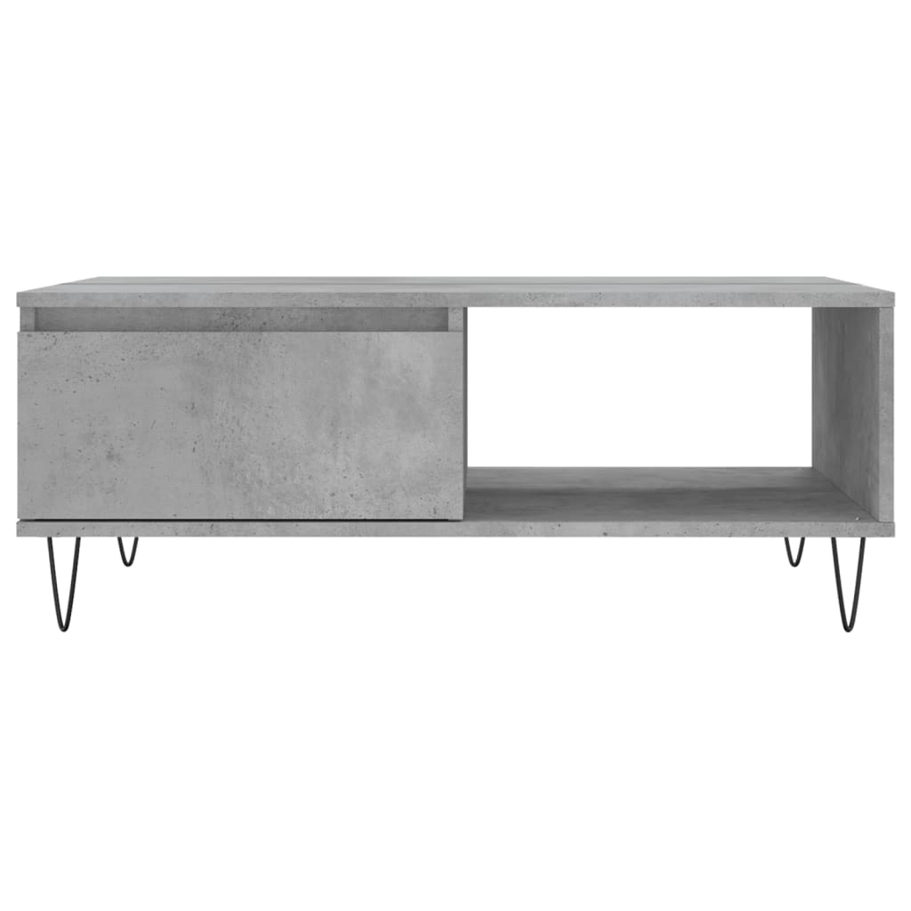Table basse gris béton 90x60x35 cm bois d'ingénierie - XIOS