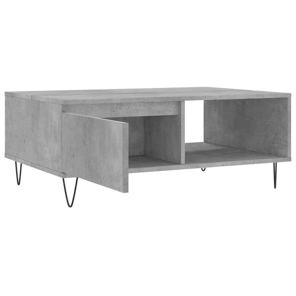 Table basse gris béton 90x60x35 cm bois d'ingénierie - XIOS