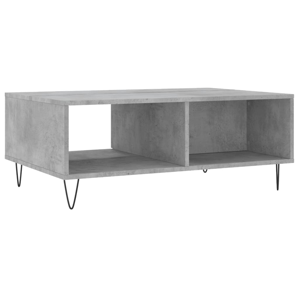 Table basse gris béton 90x60x35 cm bois d'ingénierie - XIOS