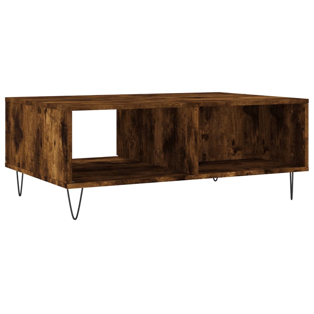 Table basse chêne fumé 90x60x35 cm bois d'ingénierie - XIOS