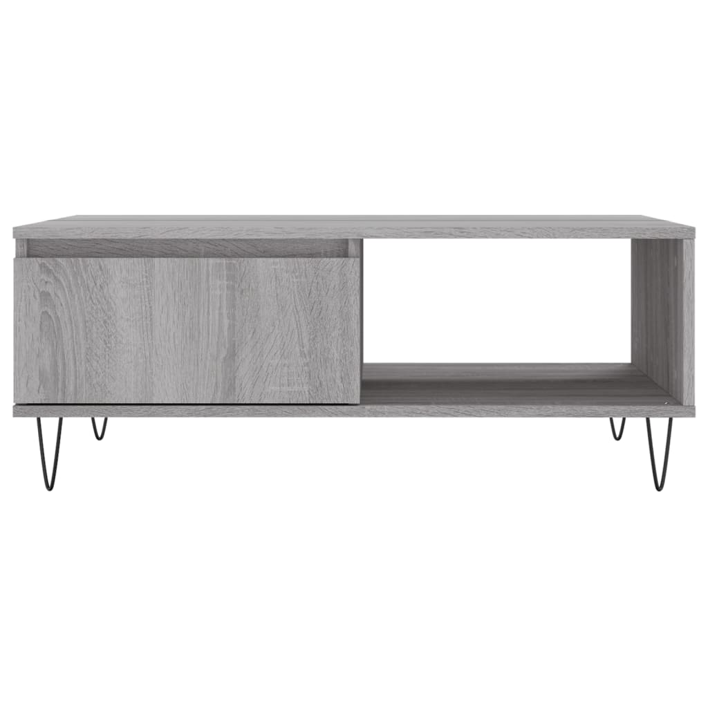 Table basse sonoma gris 90x60x35 cm bois d'ingénierie - XIOS