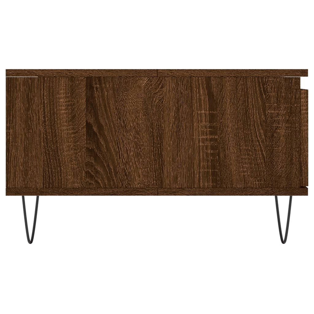 Table basse chêne marron 90x60x35 cm bois d'ingénierie - XIOS