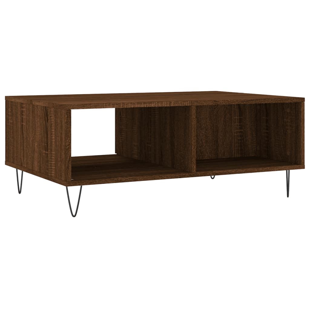 Table basse chêne marron 90x60x35 cm bois d'ingénierie - XIOS