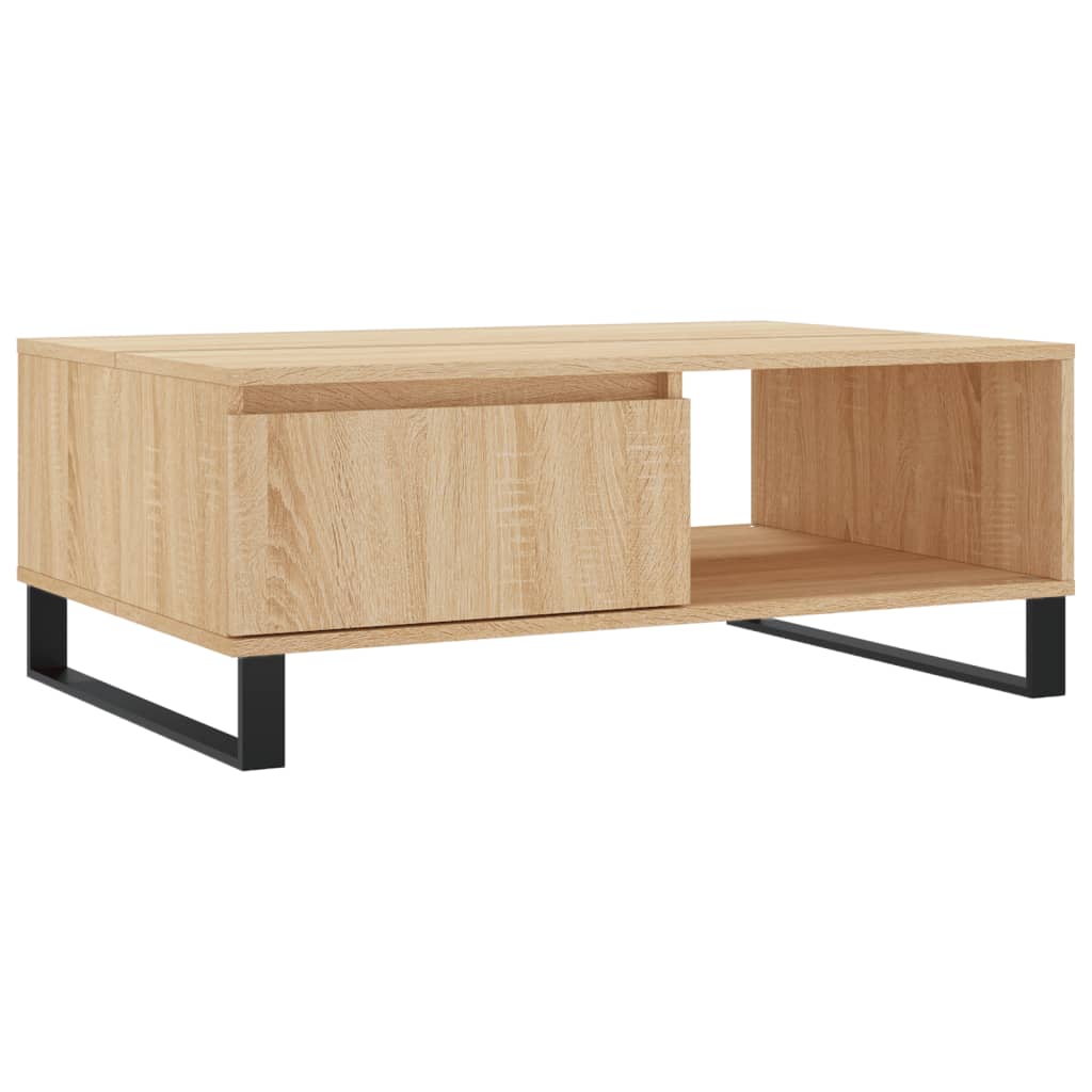 Table basse chêne sonoma 90x60x35 cm bois d'ingénierie - XIOS