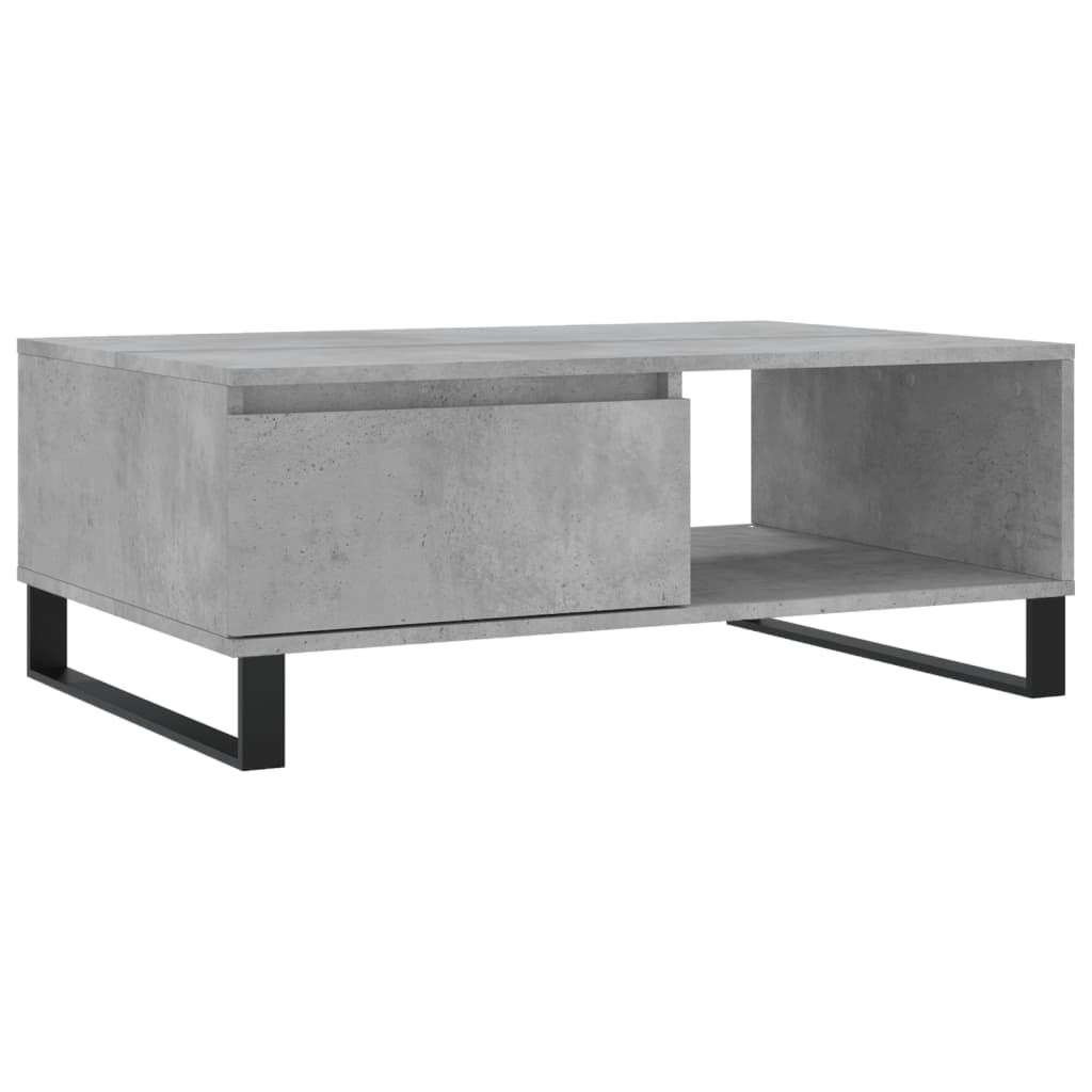 Table basse gris béton 90x60x35 cm bois d'ingénierie - XIOS