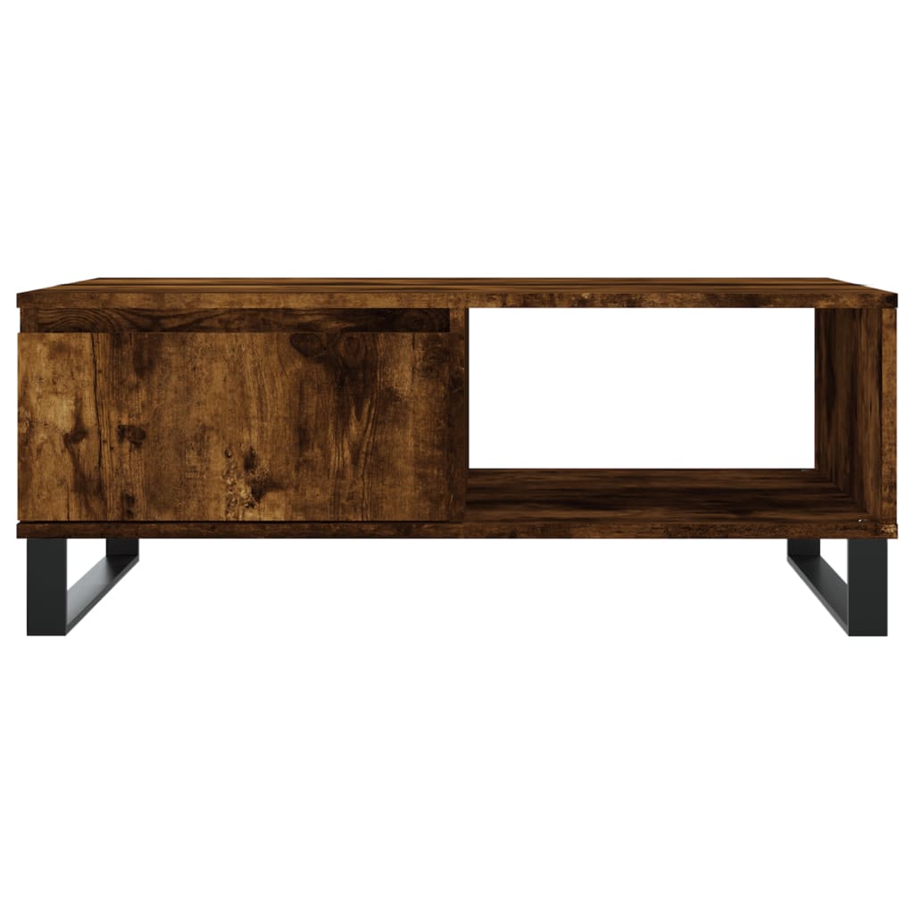 Table basse chêne fumé 90x60x35 cm bois d'ingénierie - XIOS