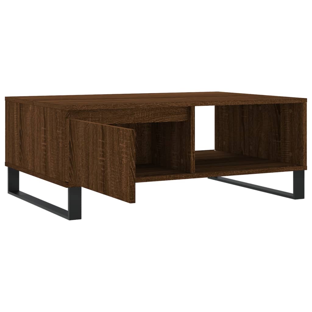 Table basse chêne marron 90x60x35 cm bois d'ingénierie - XIOS