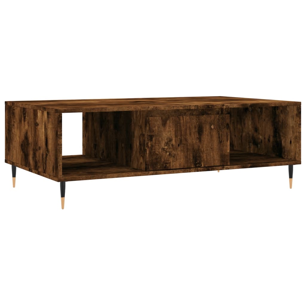 Table basse chêne fumé 104x60x35 cm bois d'ingénierie - XIOS