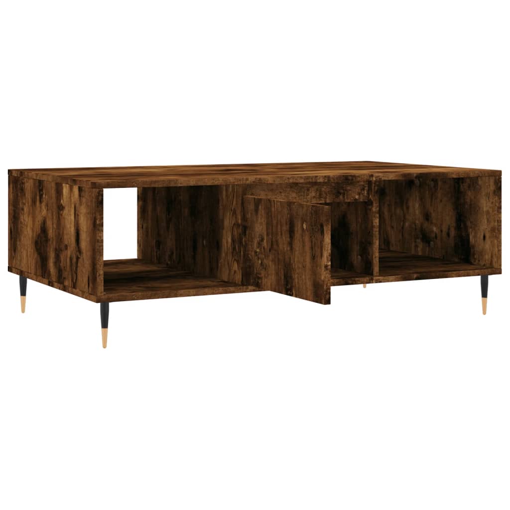 Table basse chêne fumé 104x60x35 cm bois d'ingénierie - XIOS