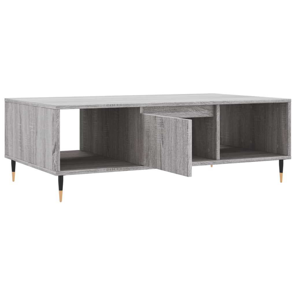 Table basse sonoma gris 104x60x35 cm bois d'ingénierie - XIOS