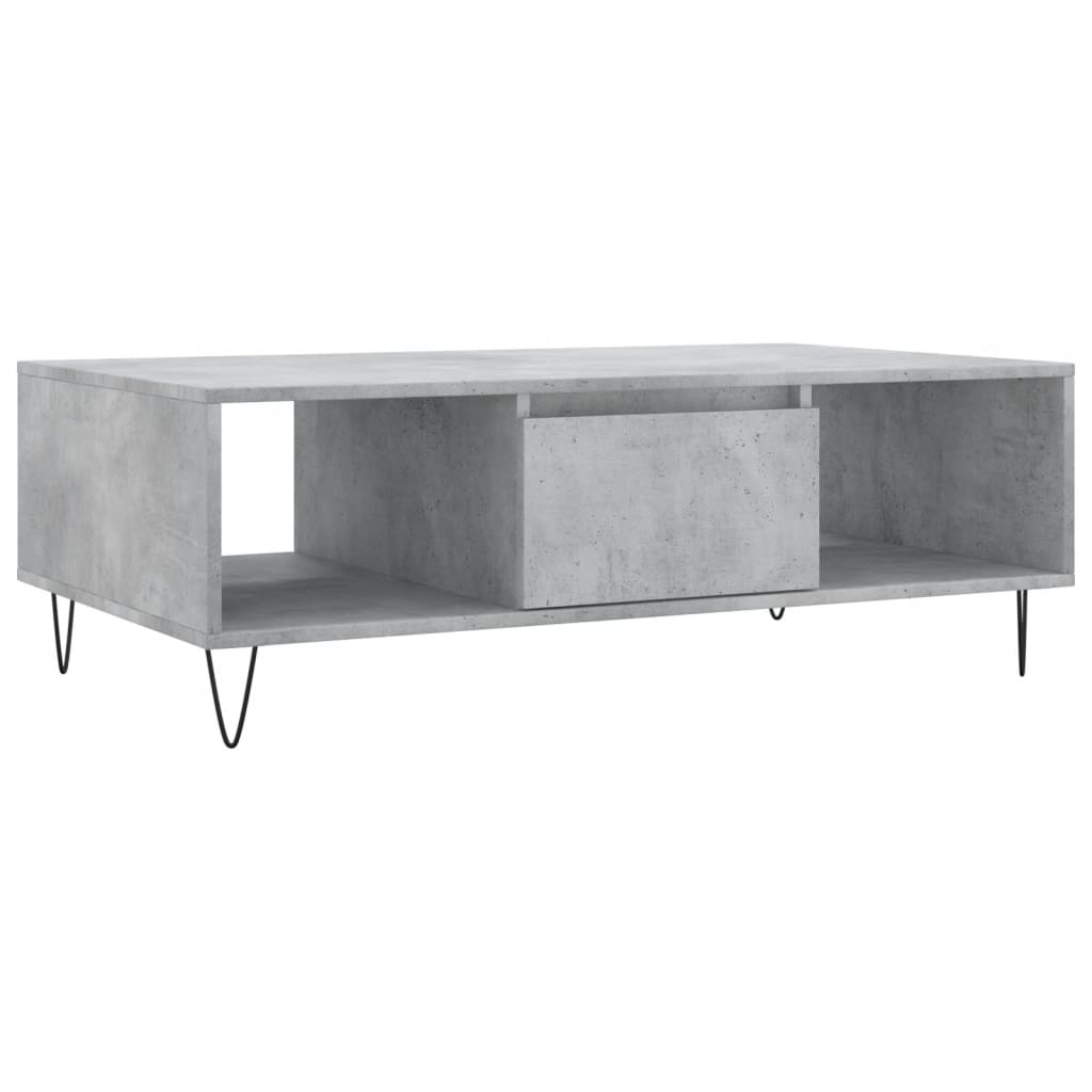Table basse gris béton 104x60x35 cm bois d'ingénierie - XIOS