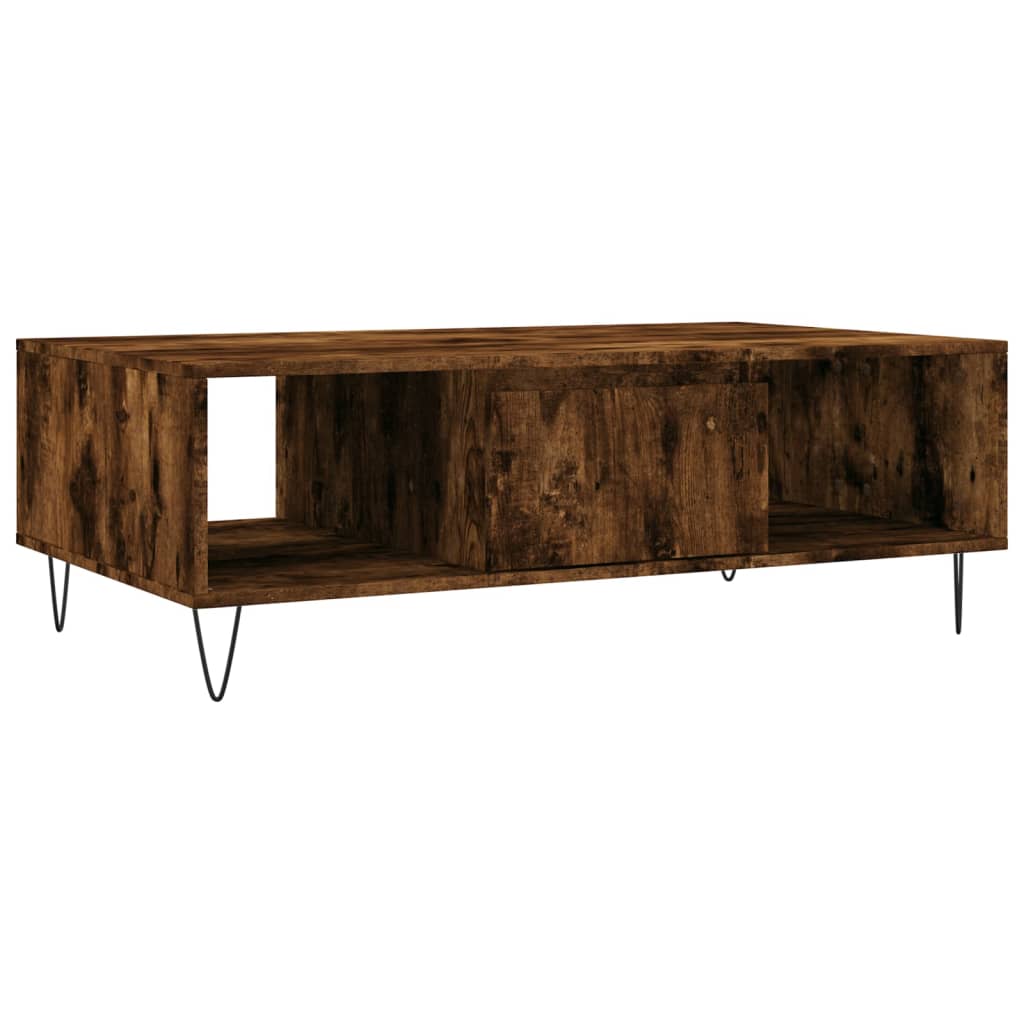 Table basse chêne fumé 104x60x35 cm bois d'ingénierie - XIOS