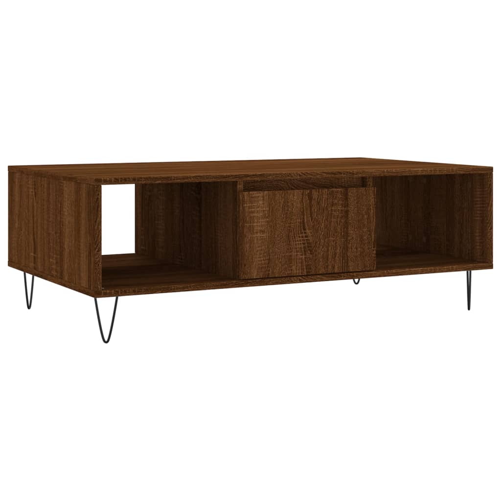 Table basse chêne marron 104x60x35 cm bois d'ingénierie - XIOS
