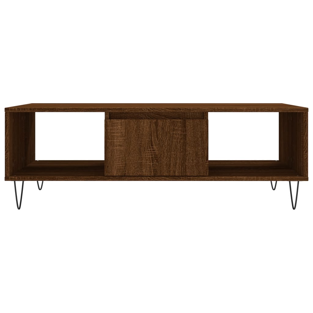 Table basse chêne marron 104x60x35 cm bois d'ingénierie - XIOS