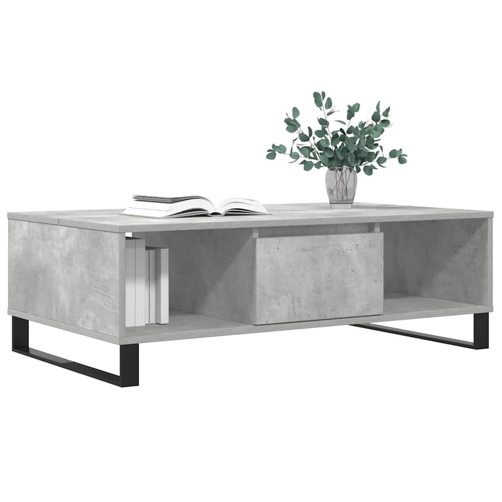 Table basse gris béton 104x60x35 cm bois d'ingénierie - XIOS