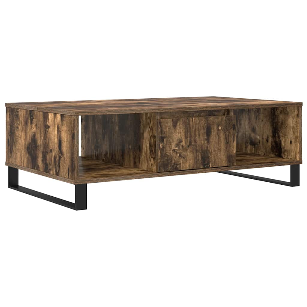 Table basse chêne fumé 104x60x35 cm bois d'ingénierie - XIOS