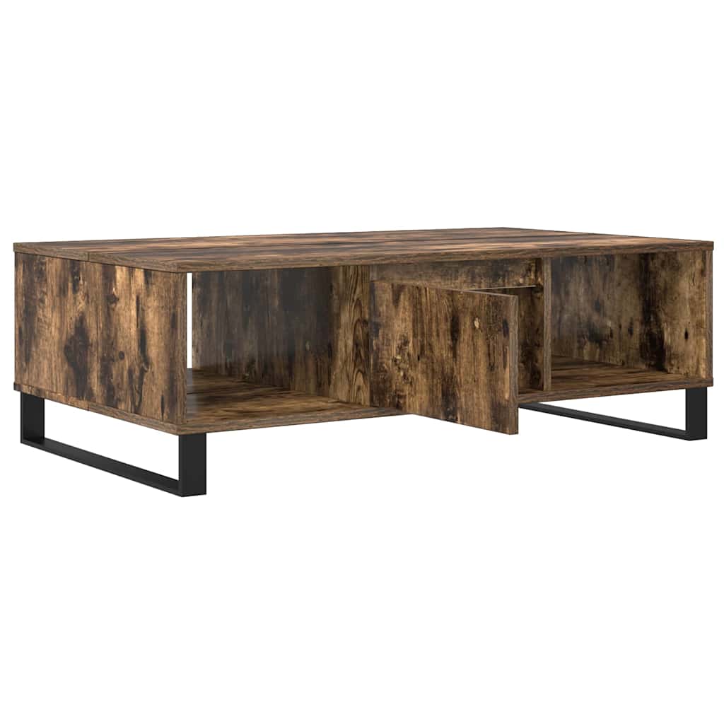 Table basse chêne fumé 104x60x35 cm bois d'ingénierie - XIOS