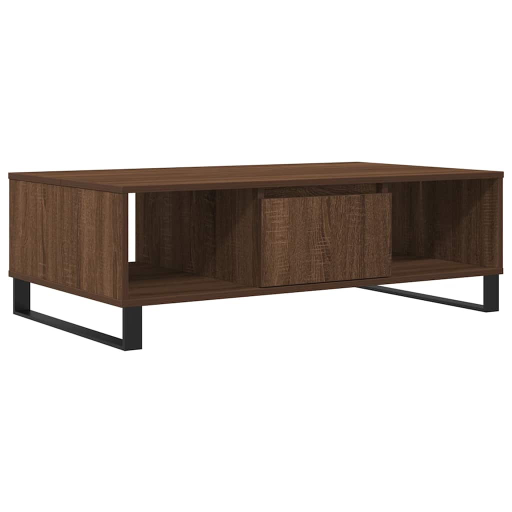 Table basse chêne marron 104x60x35 cm bois d'ingénierie - XIOS
