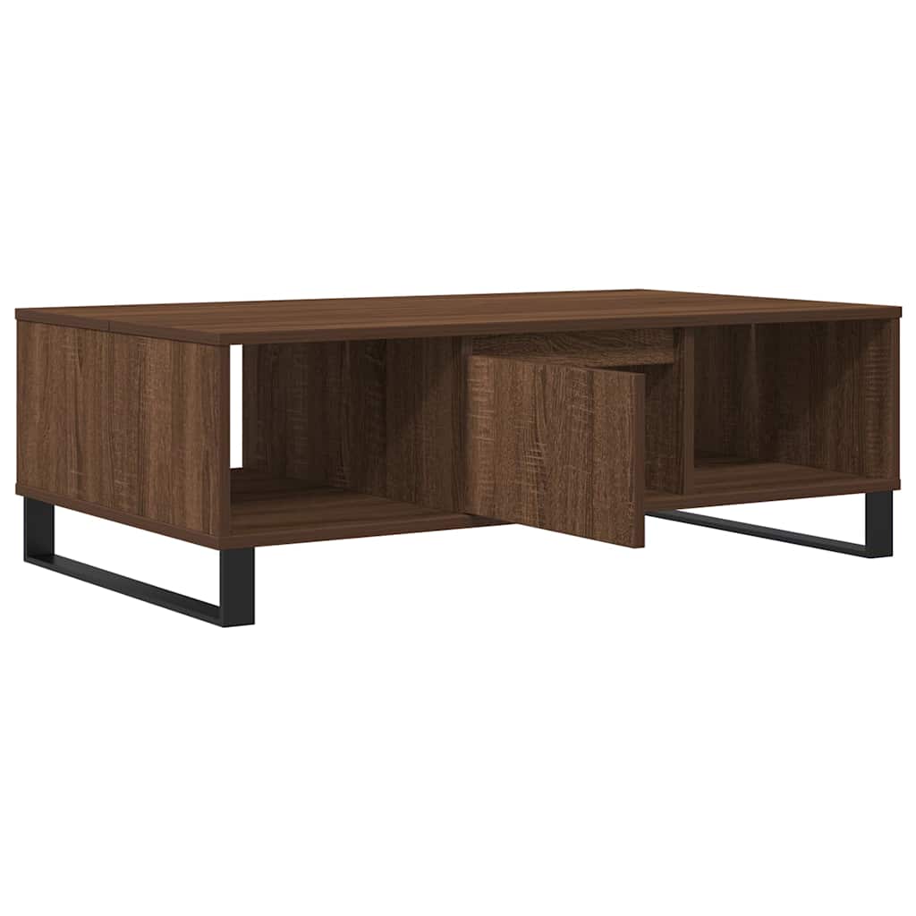 Table basse chêne marron 104x60x35 cm bois d'ingénierie - XIOS