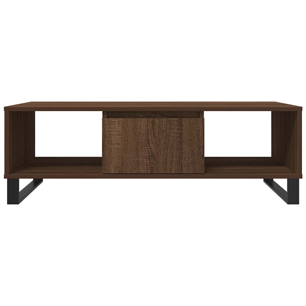 Table basse chêne marron 104x60x35 cm bois d'ingénierie - XIOS