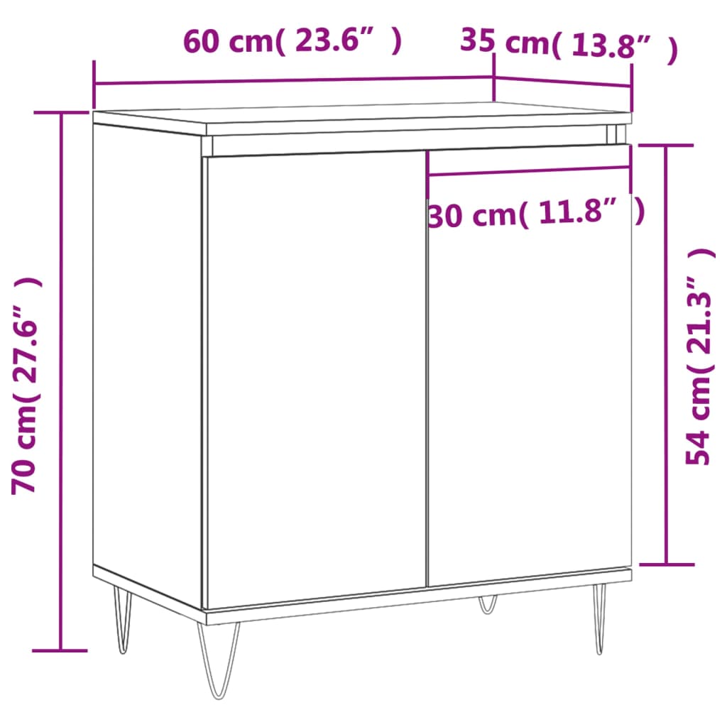 Buffet Chêne fumé 60x35x70 cm Bois d'ingénierie - XIOS