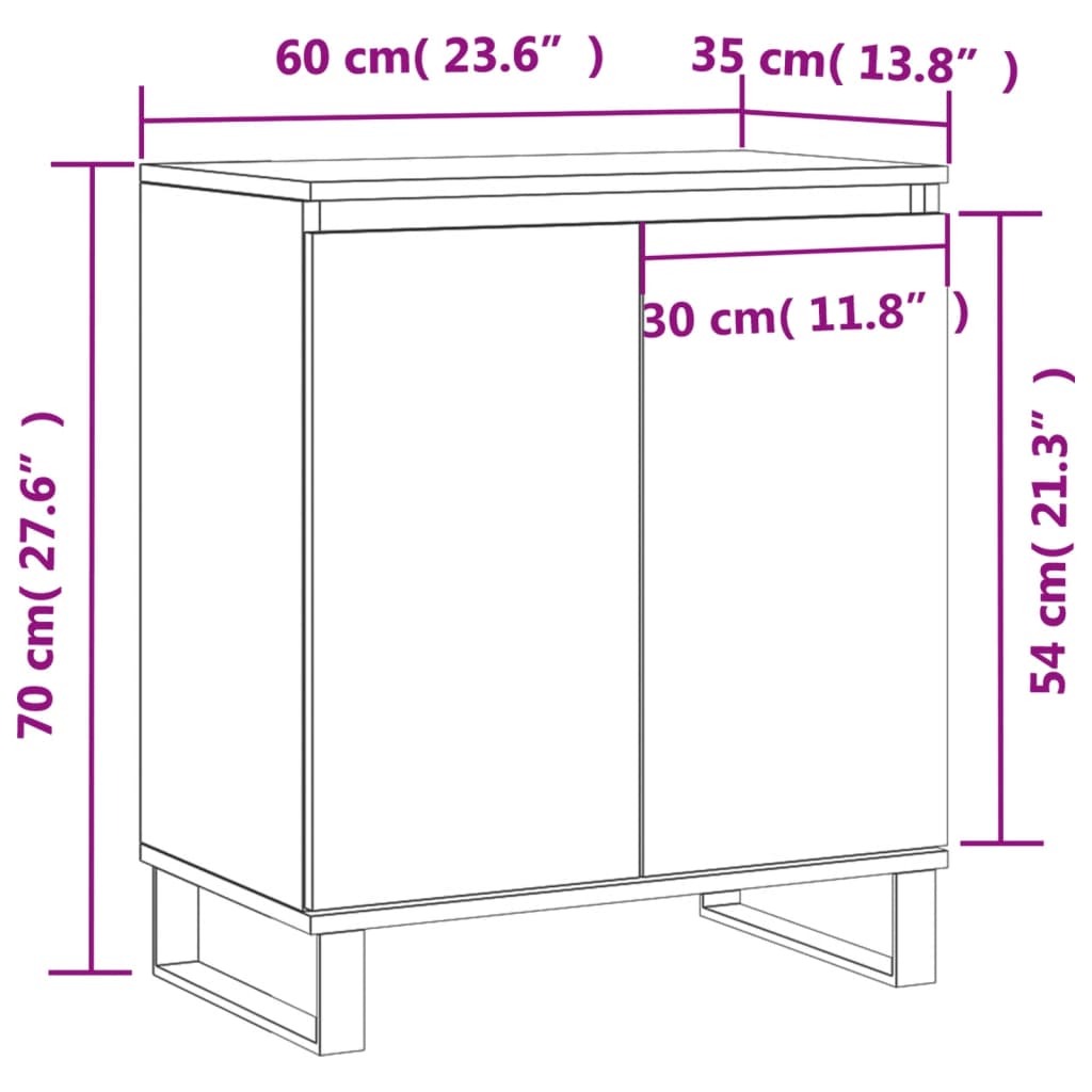 Buffet Gris béton 60x35x70 cm Bois d'ingénierie - XIOS