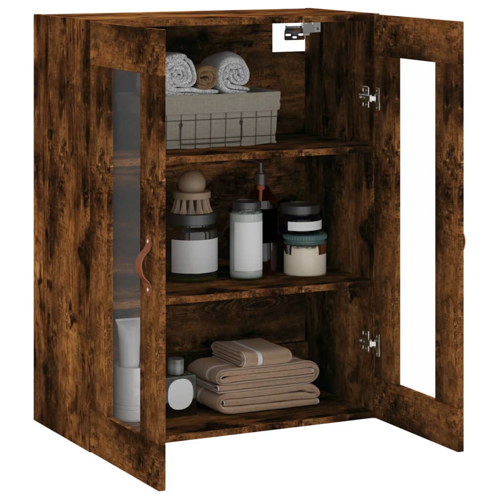 Armoire murale chêne fumé 69,5x34x90 cm - XIOS