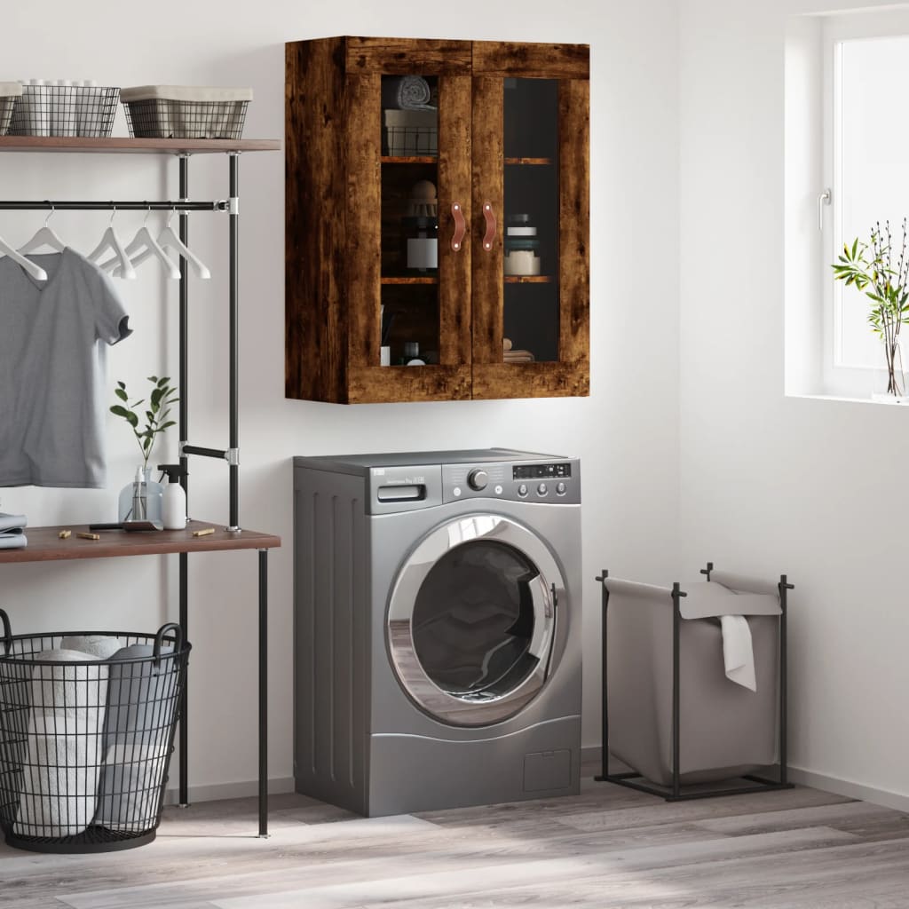 Armoire murale chêne fumé 69,5x34x90 cm - XIOS