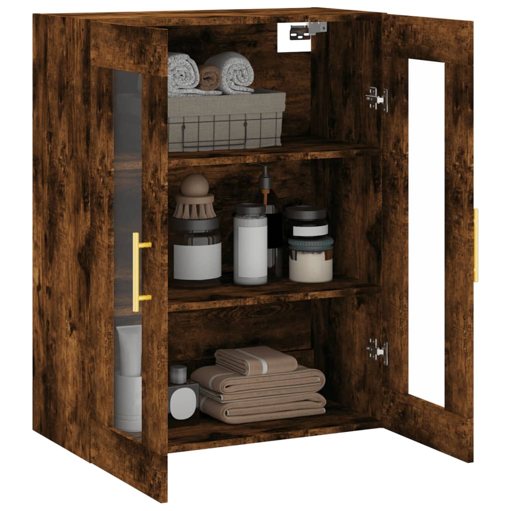 Armoire murale chêne fumé 69,5x34x90 cm - XIOS