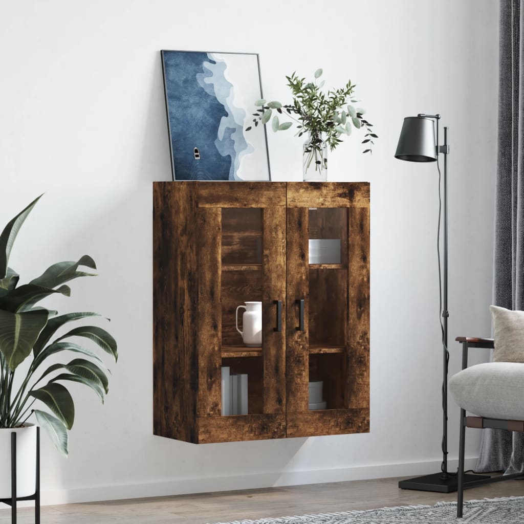 Armoire murale chêne fumé 69,5x34x90 cm - XIOS