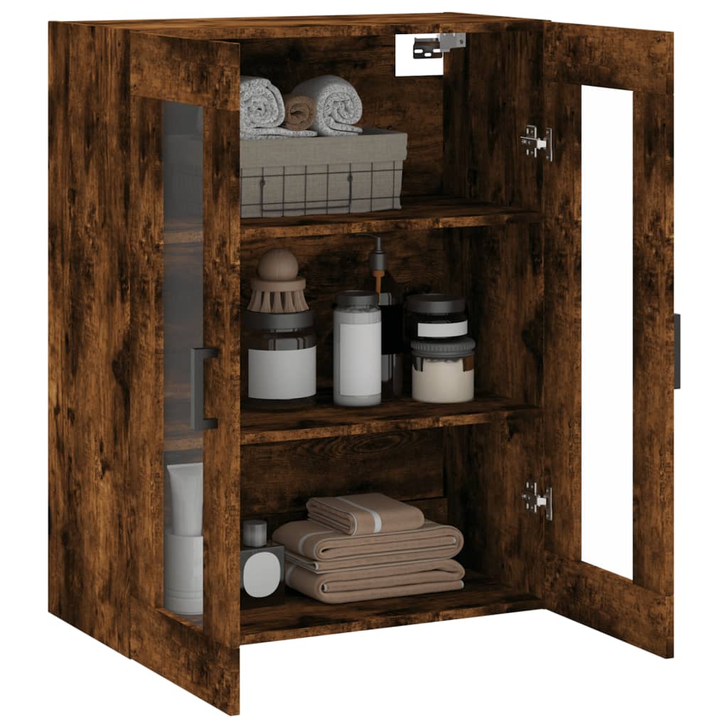 Armoire murale chêne fumé 69,5x34x90 cm - XIOS