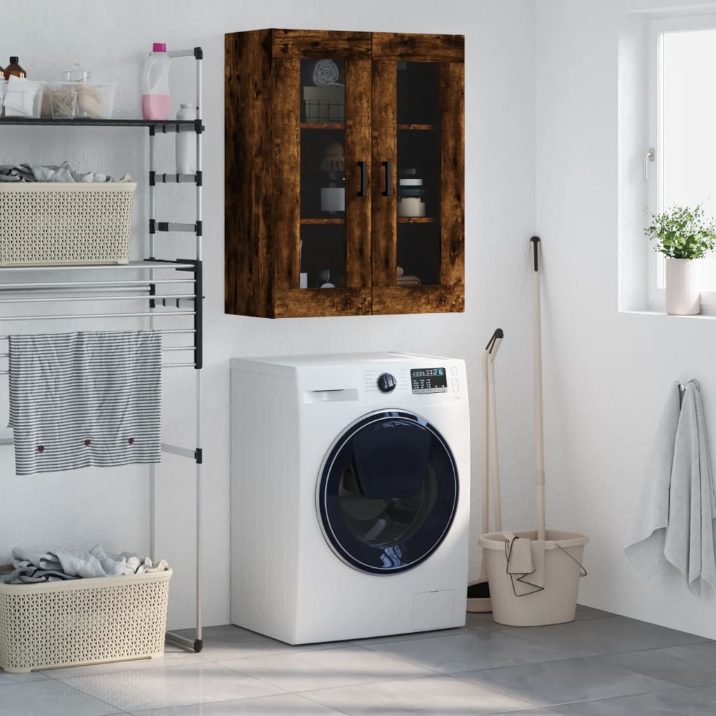 Armoire murale chêne fumé 69,5x34x90 cm - XIOS