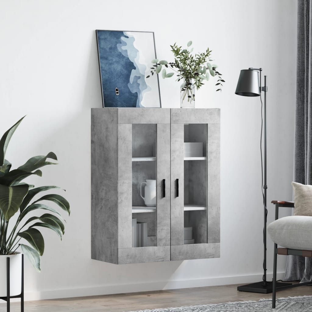 Armoire murale gris béton 69,5x34x90 cm - XIOS