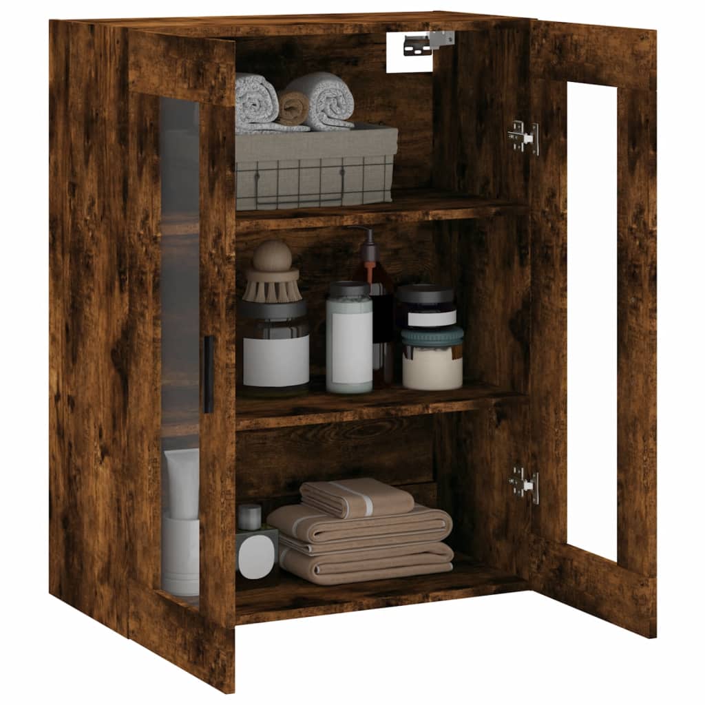 Armoire murale chêne fumé 69,5x34x90 cm - XIOS