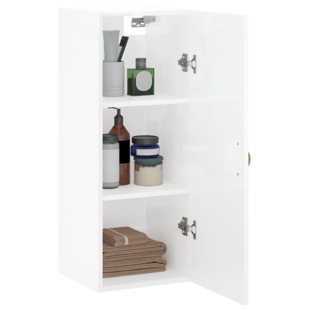 Armoire murale blanc brillant 34,5x34x90 cm - XIOS
