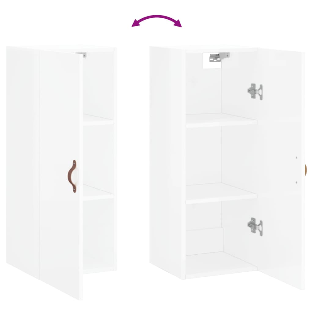 Armoire murale blanc brillant 34,5x34x90 cm - XIOS