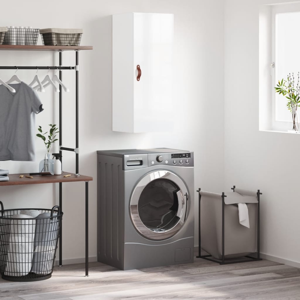 Armoire murale blanc brillant 34,5x34x90 cm - XIOS