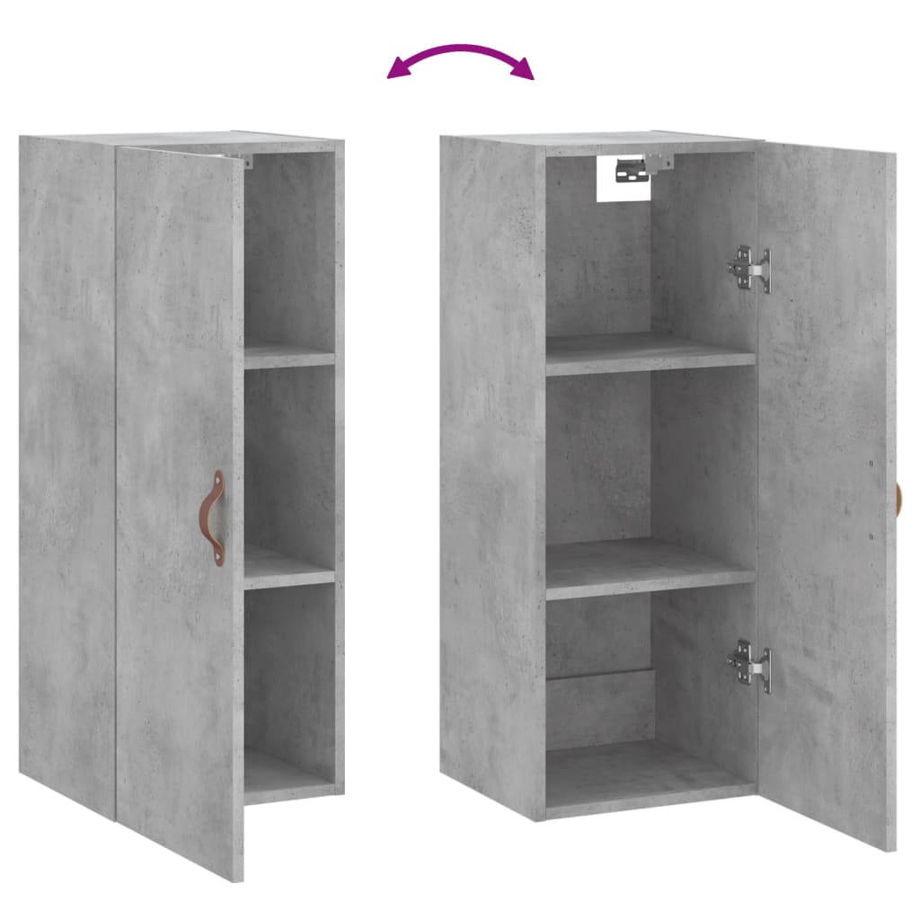 Armoire murale gris béton 34,5x34x90 cm - XIOS