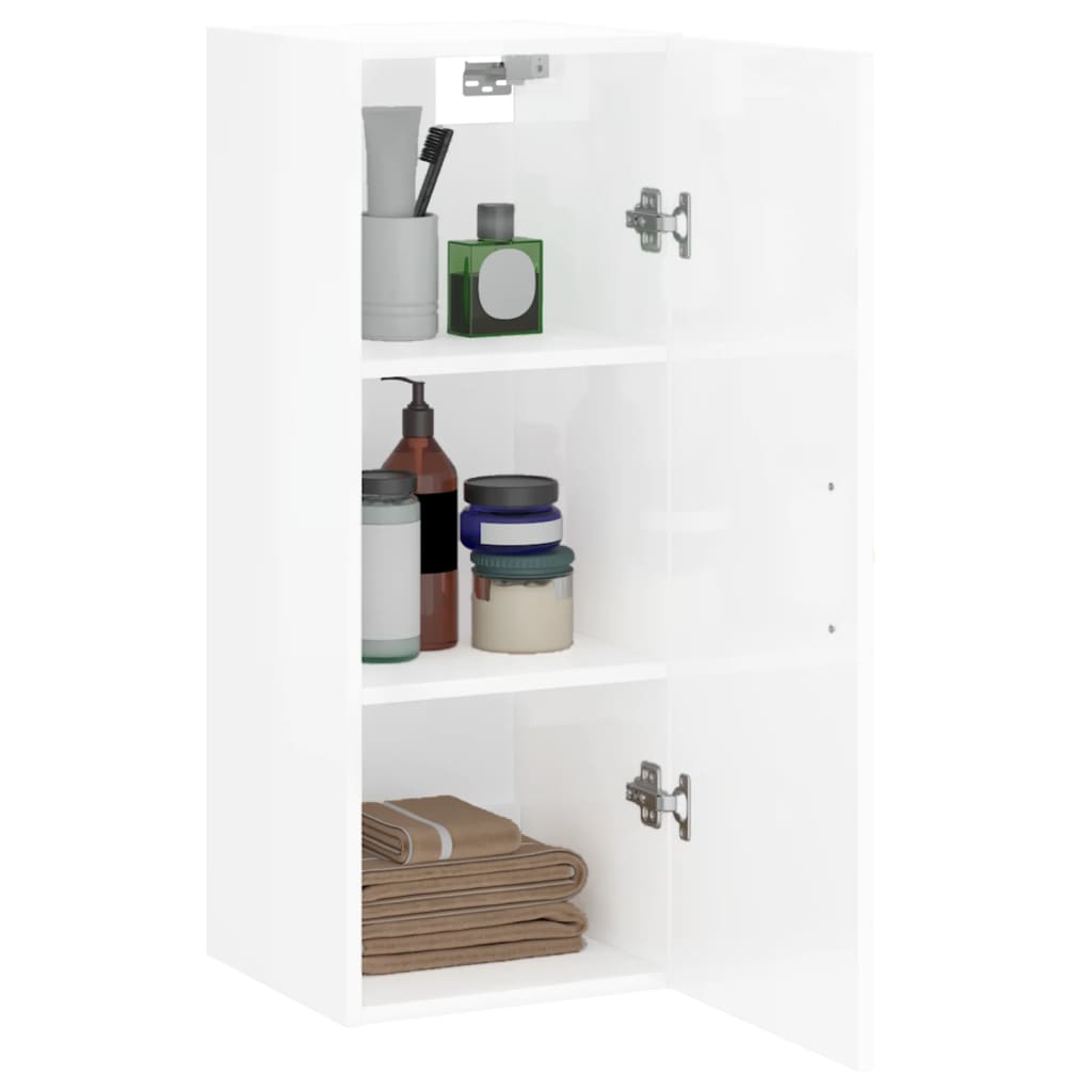 Armoire murale blanc brillant 34,5x34x90 cm - XIOS