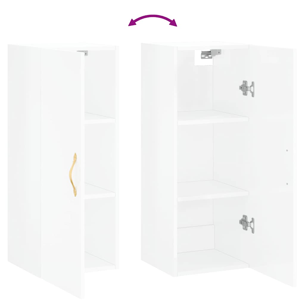 Armoire murale blanc brillant 34,5x34x90 cm - XIOS