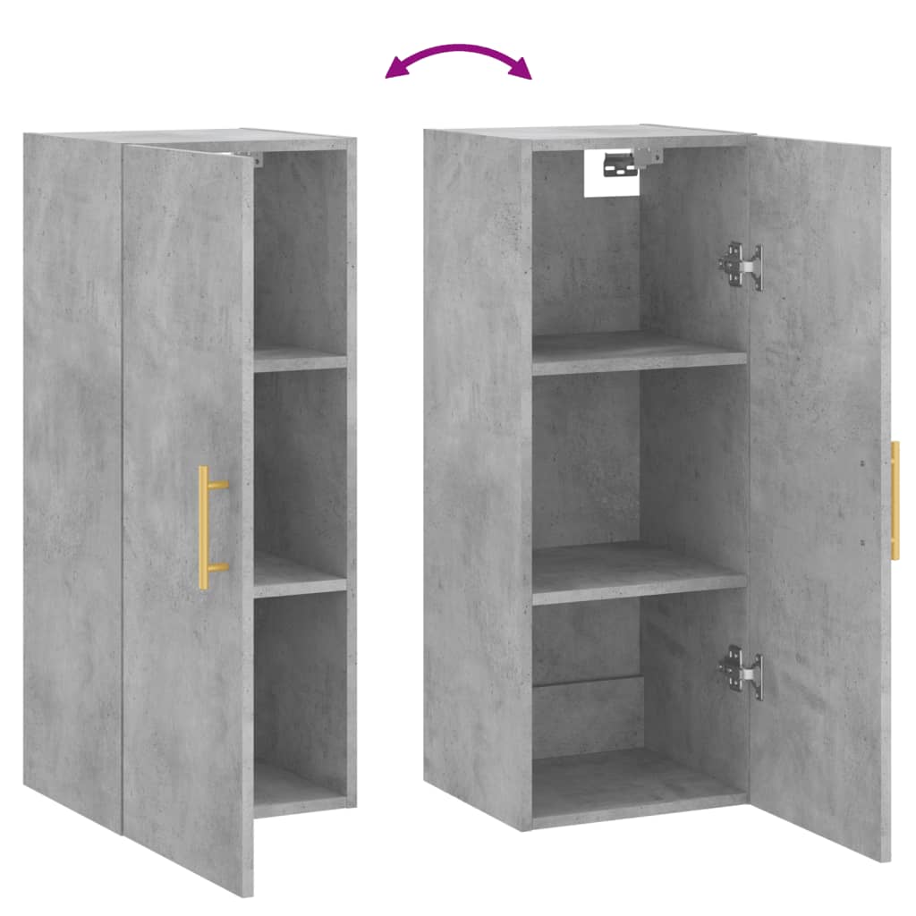 Armoire murale gris béton 34,5x34x90 cm - XIOS