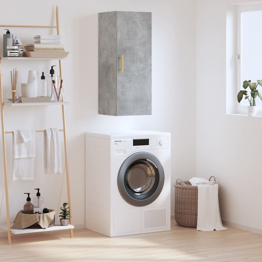 Armoire murale gris béton 34,5x34x90 cm - XIOS