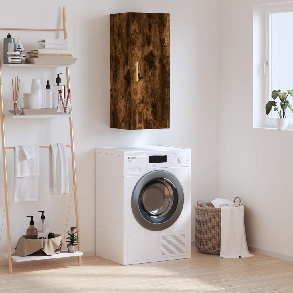 Armoire murale chêne fumé 34,5x34x90 cm - XIOS