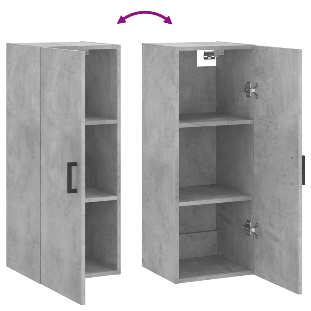 Armoire murale gris béton 34,5x34x90 cm - XIOS