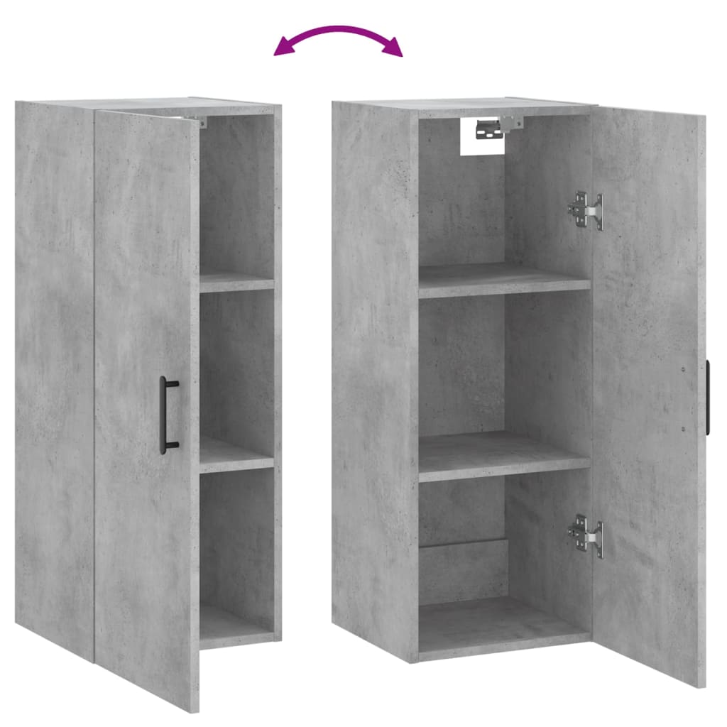 Armoire murale gris béton 34,5x34x90 cm - XIOS