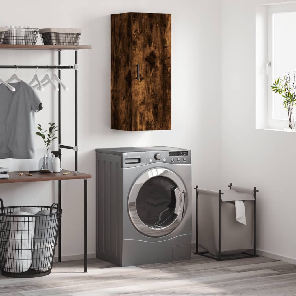 Armoire murale chêne fumé 34,5x34x90 cm - XIOS