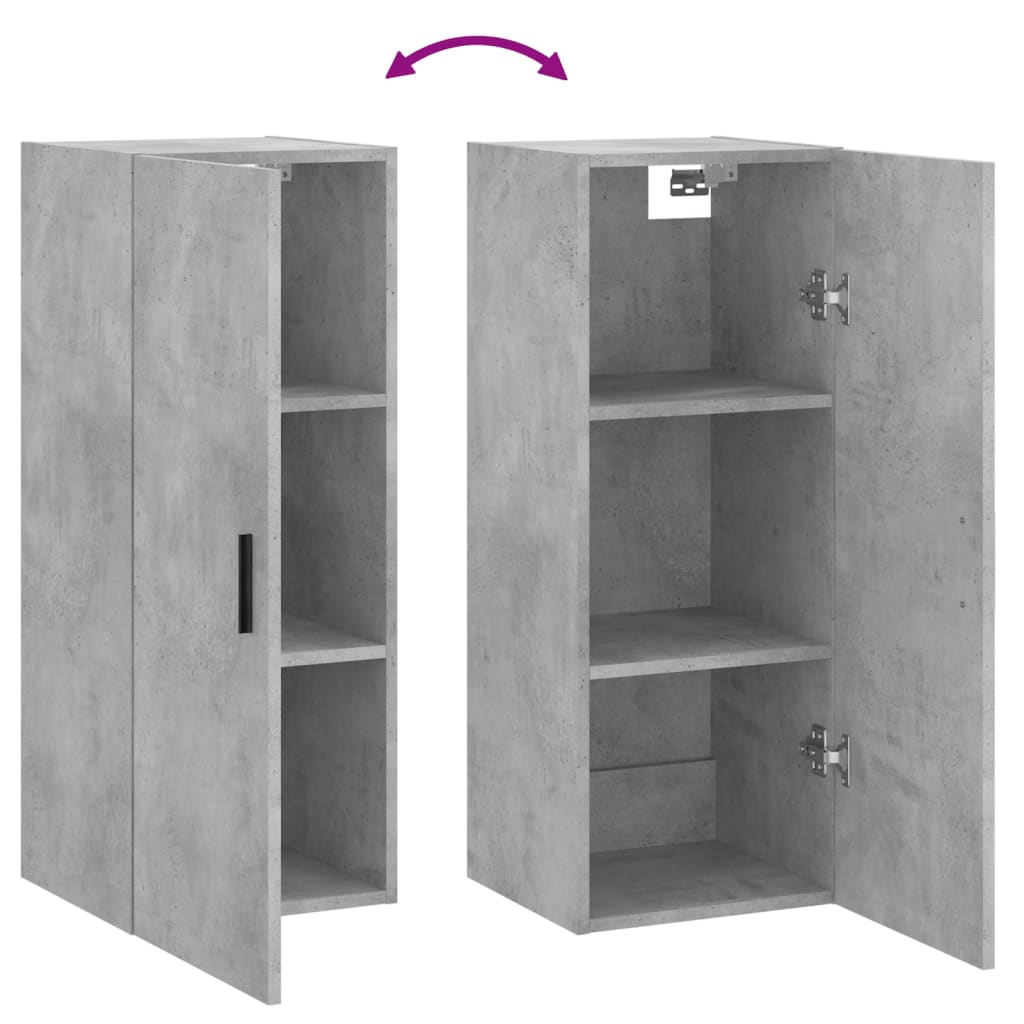 Armoire murale gris béton 34,5x34x90 cm - XIOS