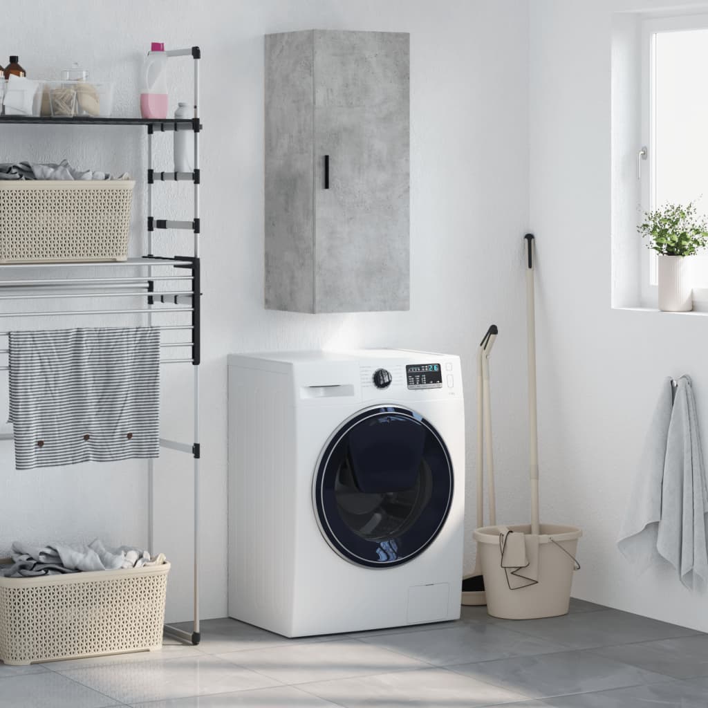 Armoire murale gris béton 34,5x34x90 cm - XIOS