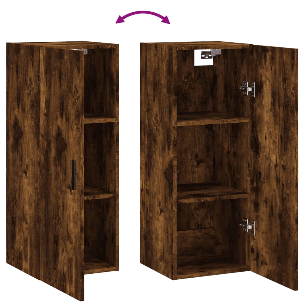 Armoire murale chêne fumé 34,5x34x90 cm - XIOS